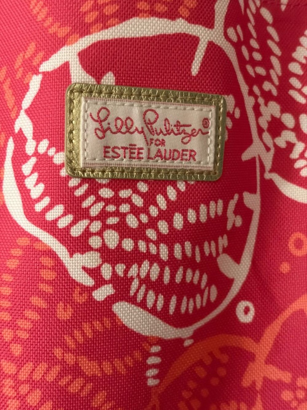 Lilly Pulitzer For Estee Lauder "Beachy Seashell" Canvas Tote Bag Pink - Picture 2 of 6